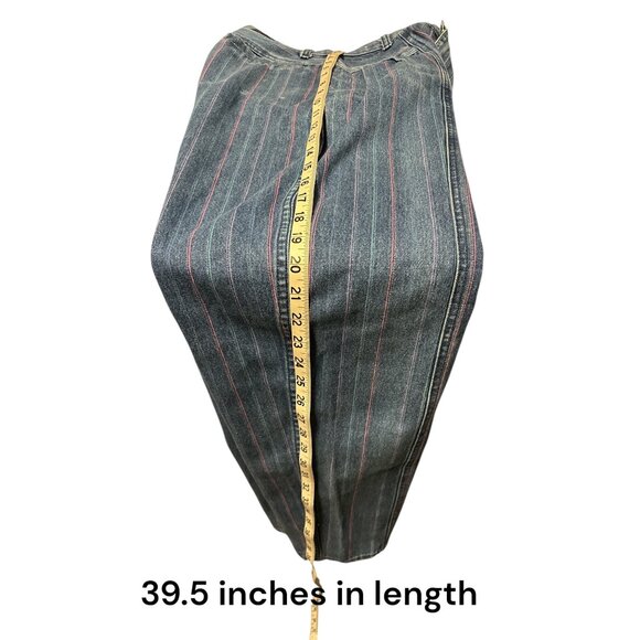 Vintage Sergio Valente Womens High-Waisted Striped Tapered Jeans Size 9 Blue Den - Picture 9 of 10